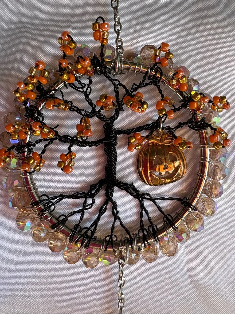 Halloween Tree of Life Crystal Suncatcher